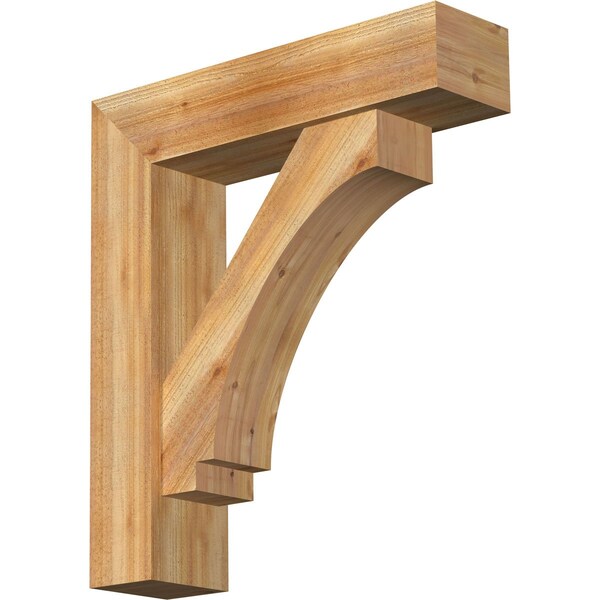 Ekena Millwork Imperial Block Rough Sawn Bracket w/ Offset Brace, Western Red Cedar, 8"W x 32"D x 36"H BKT0806X32X36IMP05RWR - main